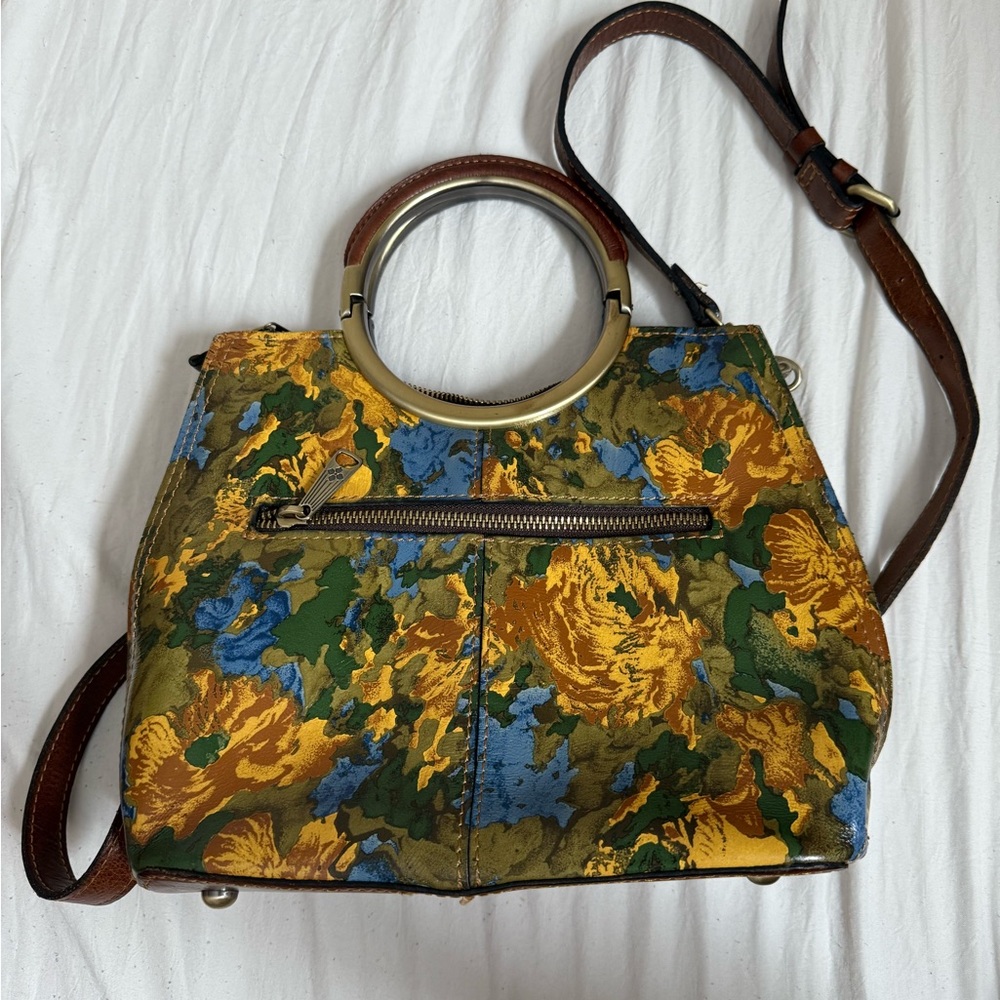 Patricia Nash Yellow and Blue Floral Shoulder Bag